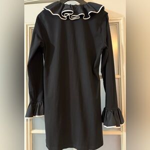 Black Ruffle Long Sleeve Blouse